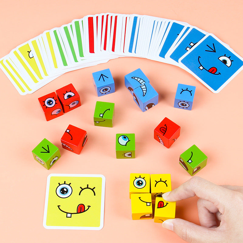 Cube Face Changing Building Blocks