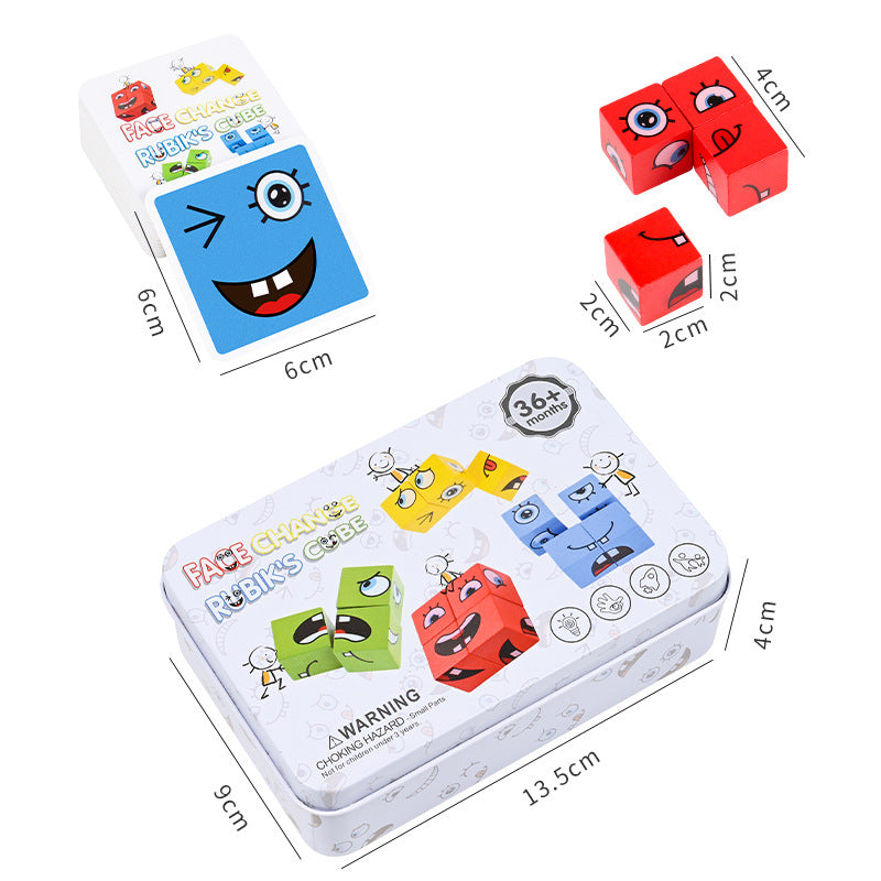Cube Face Changing Building Blocks